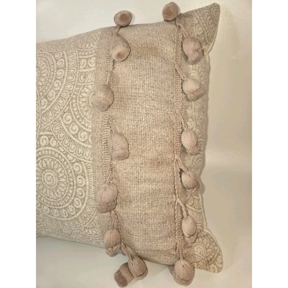 Threshold Pastel Lumbar Toss Pillow Tassels 12 X 21 Tapestry Shabby‎ Chic Boho